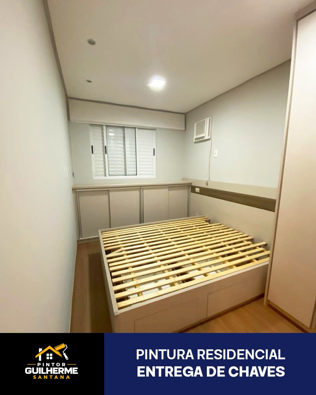 Quarto de casal pintado para entrega de chaves